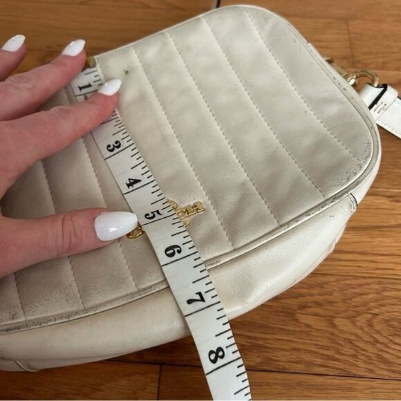 Coach Puffy Linear Quilting Jes Ivory Off White Chalk Leather Crossbody Bag - Picture 12 of 12